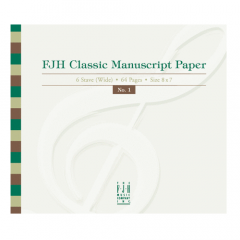 FJH MUSIC COMPANY CLASSIC Manuscript Paper No.1 6-stave (wide) 64-page Size 8