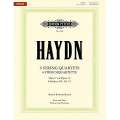 EDITION PETERS HAYDN 6 String Quartets Opus 71 & Opus 74 Hob Iii:69-74 Score & Parts