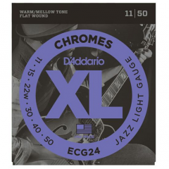 D'ADDARIO ECG24 Chromes Flat Wound Jazz Light .011-.050 String Set