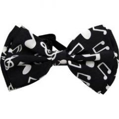 AIM GIFTS BOW Tie Music Notes Black/white