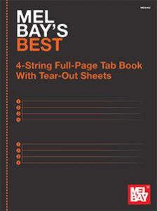 MEL BAY MEL Bay's Best 4 String Full Page Tab Book With Tear Out Sheets