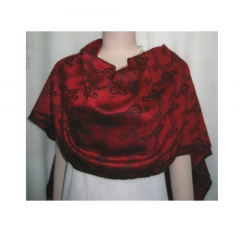 THE MUSIC GIFTS CO. PASHMINA Scarf In Red With Black Treble Clef
