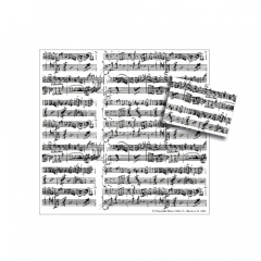 THE MUSIC GIFTS CO. WHITE Mozart Gift Wrap (3 Sheets With Matching Tags)