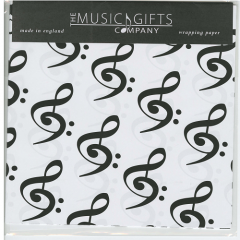 THE MUSIC GIFTS CO. TREBLE & Bass Clefs Gift Wrap (3 Sheets With Matching Tags)