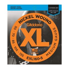 D'ADDARIO EXL160-5 Xl Nickel Round Wound 5-string/long Electric Bass String Set