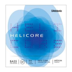 HELICORE MEDIUM Tension Coiled 3/4 Bass String Set