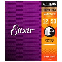 ELIXIR STRINGS NANOWEB 12-string Acoustic Guitar Strings Set Phosphor Bronze, Light