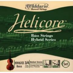 HELICORE HYBRID 3/4 Coiled Bass Strings, Set, Medium Tension