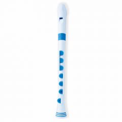 NUVO RECORDER+ (baroque Fingering), White/blue With Hard Case